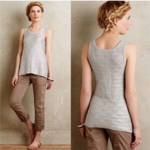 🔴 3/$18 Anthropologie Moth Silver Foiled Sana Tank Top